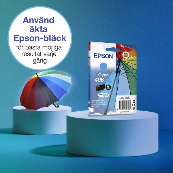 Epson Enpack, cyan 406XL Umbrella DURABrite Ultra-bläck