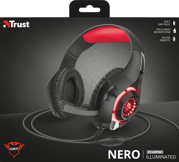 Trust GXT 313 Headset Kabel Huvudband Spela Svart, Röd