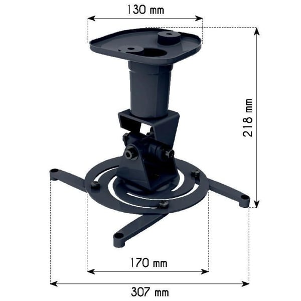 Techly ICA-PM 100BK projektorin kiinnike Katto Musta