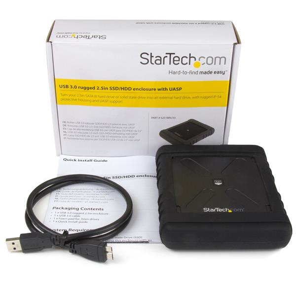 StarTech.com S251BRU33 tallennusaseman kotelo HDD-/SSD-kotelo Musta 2.5"