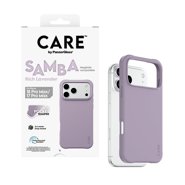 PanzerGlass CARE™ by ® Samba Case Rich Lavender m. Hvid MagSafe iPhone 2026 Pro Max | 17 Pro Max