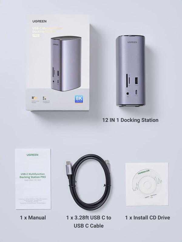 Ugreen Revodok Pro 312 10000 Mbit/s Grå