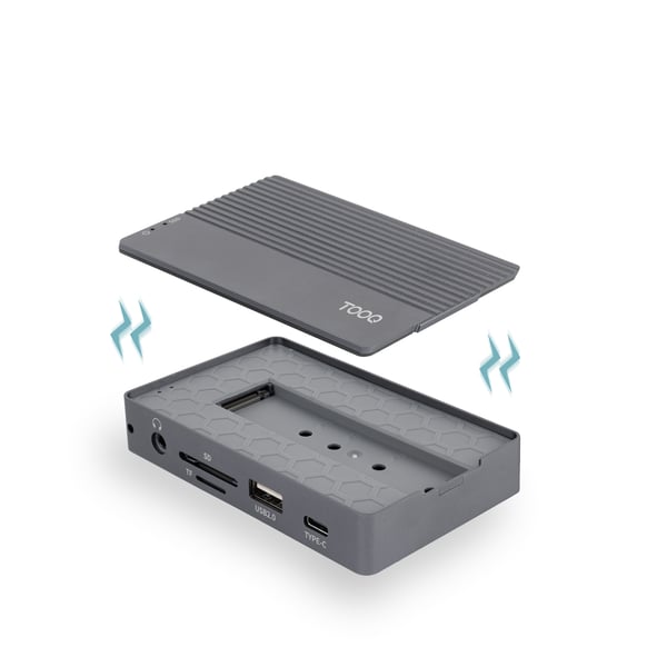 TooQ TQE-2242G drevkabinet SSD kabinet Grå M.2