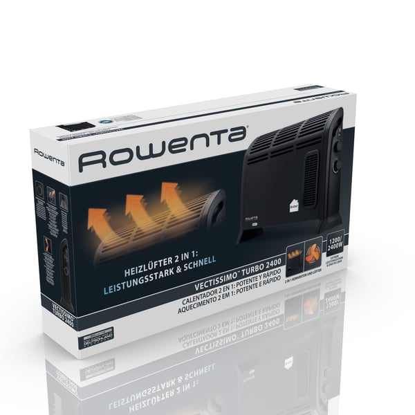 Rowenta Convector Vectissimo II CO3035 Indendørs Sort 2400 W Konvektor elektrisk rumvarmer