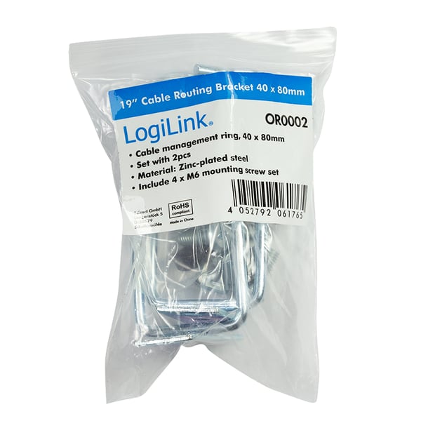 LogiLink OR0002 tilbehør til rack Kabelring