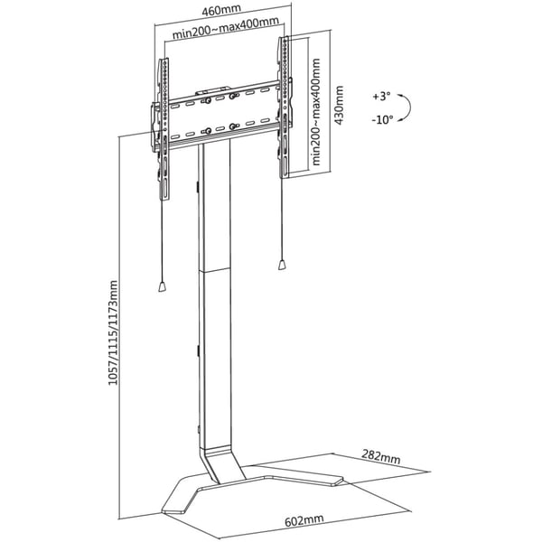 Techly ICA-TR47 TV stativ & underholdningscenter