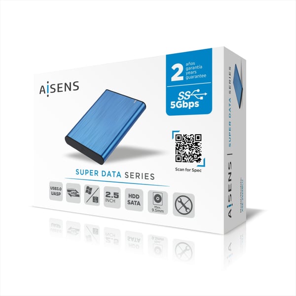 AISENS ASE-2525BLU drevkabinet SSD kabinet Blå 2.5"