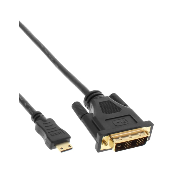 InLine 17474P videokabeladapter 0,5 m HDMI Type C (Mini) DVI Svart