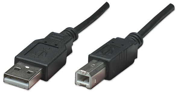 Manhattan 374507 USB-kabel USB 2.0 0,5 m USB A USB B 0,48 Gbit/sek. Sort