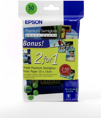 Epson 10x15 Premium Semigloss Photo Paper 2for1. 2X50 sheets