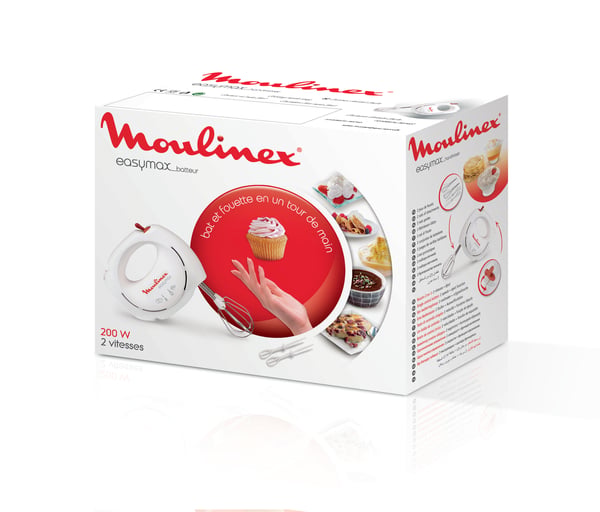 Moulinex ABM11A Käsisekoitin 200 W Valkoinen, Punainen