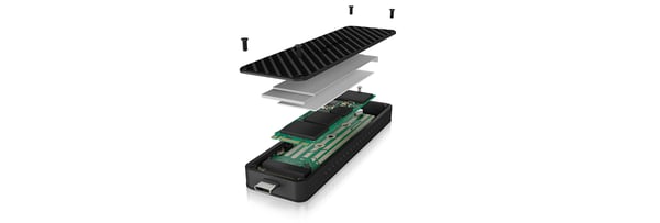 ICY BOX IB-1820M-C31 SSD-inkapsling Antracit, Svart M.2