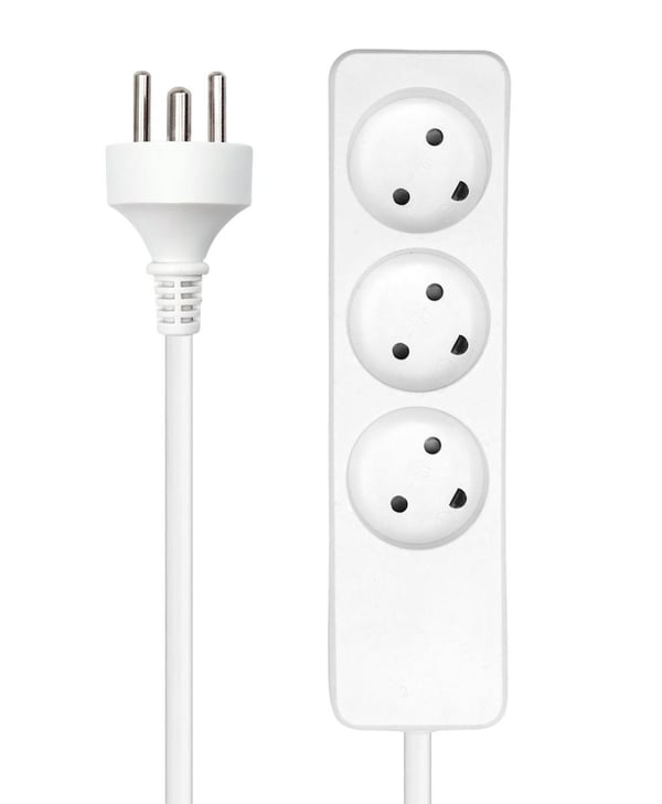 Microconnect MC-GRU0350DK stikdåse 5 m 3 AC stikkontakt(er) Indendørs Hvid
