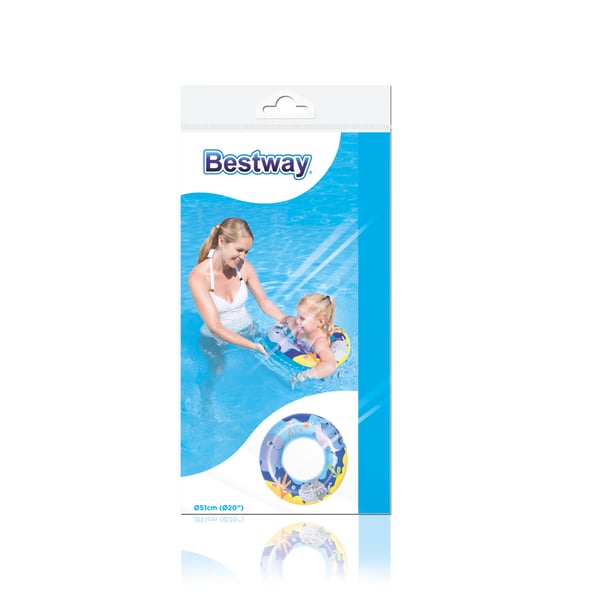 Bestway 36113 pool- och badmadrass Blå, Orange, Gul Mönstrad Vinyl Badring