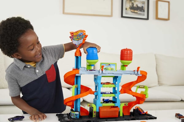 Hot Wheels City Mega Car Wash -autopesula ja 1 Color Shifters -auto, lelu lapsille