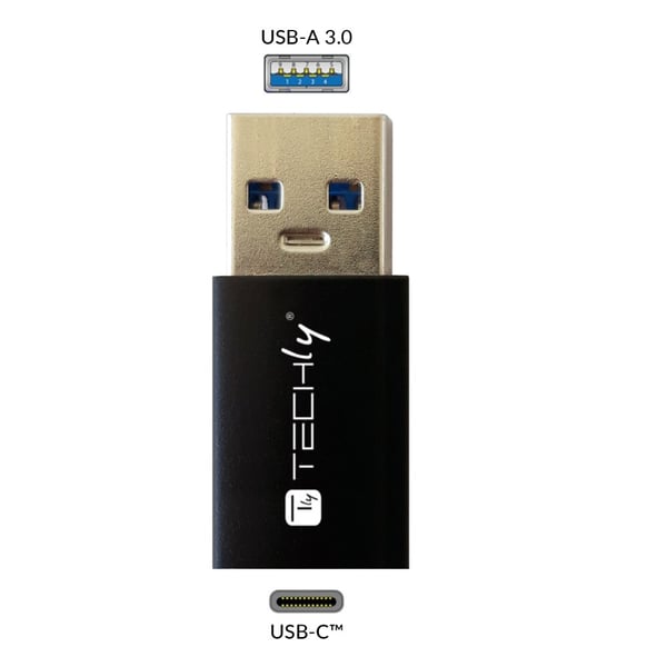 Techly IADAP USB3-AFT kabel kønsskifter USB A USB C Sort