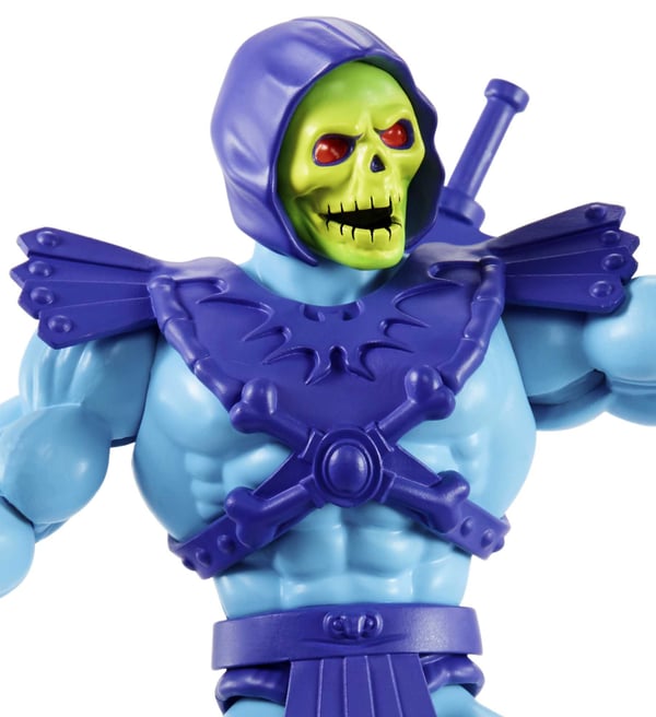 Masters of the Universe Skeletor-actionfigur på 14 cm, MOTU-leksak med stav och svärd