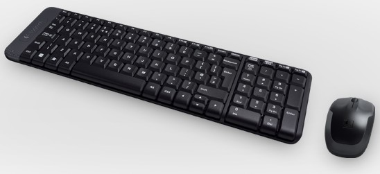 Logitech MK220 näppäimistö Sisältää hiiren Office USB Espanja Musta