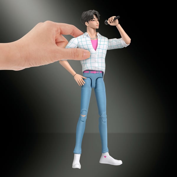 Mattel KPop Demon Hunters Saja Boys Jinu-actionfigur på 17 cm med tillbehör samt utbytbara ansikten och händer