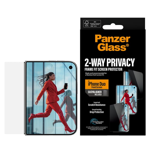 PanzerGlass ® Privacy Front Screen Protector iPhone Duo | FRAME FIT w. EasyAligner Kirkas näytönsuoja Apple 1 kpl