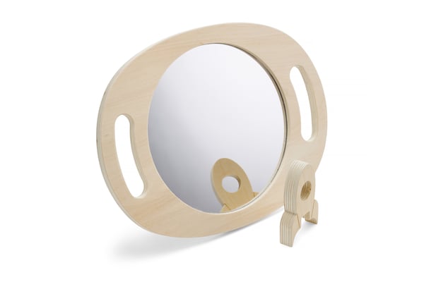 Tickit Hand Held Wooden Mirror