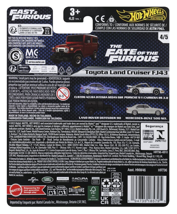 Hot Wheels Fast & Furious HRT96 legetøjsbil