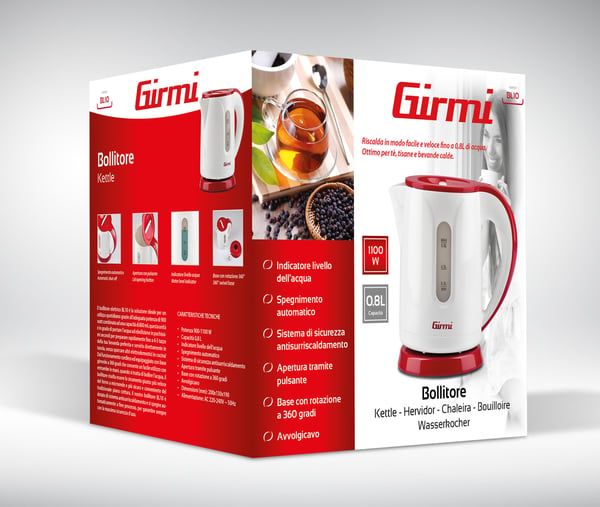 Girmi BL10 vattenkokare 0,8 l 1100 W Röd, Vit