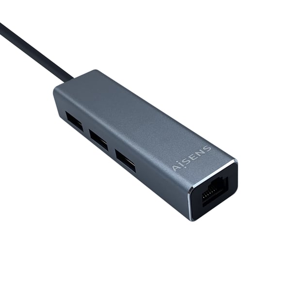 AISENS A106-0401 gränssnittshubbar USB 3.2 Gen 1 (3.1 Gen 1) Type-A Grå
