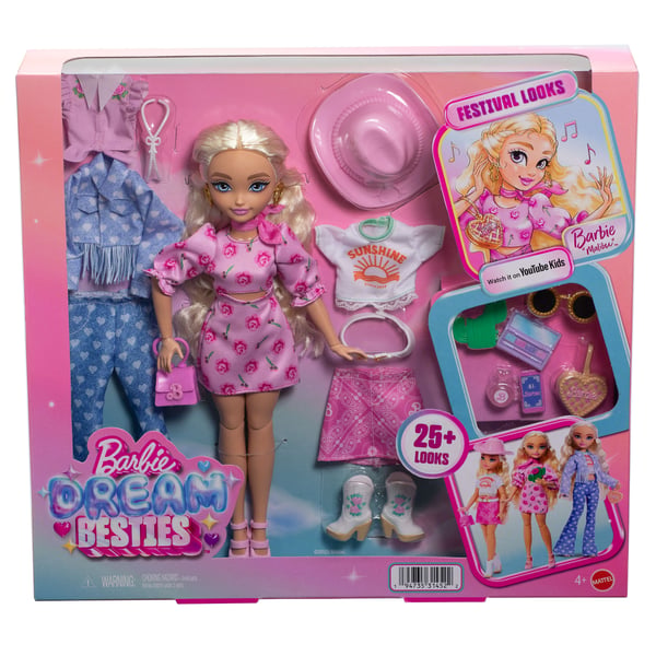 Barbie Dream Besties Festival Looks “Malibu" Doll and Accessories
