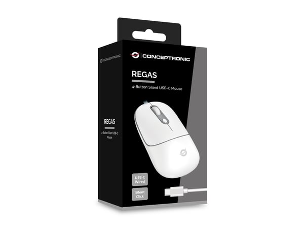 Conceptronic REGAS02W hiiri Universaali Molempikätinen USB Type-C Optinen 2400 DPI