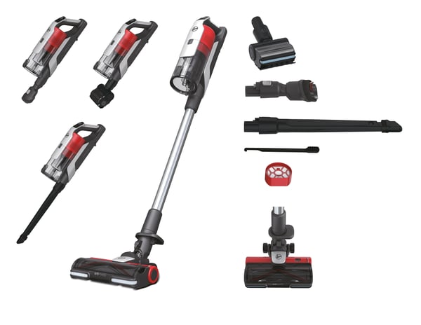 Hoover HF916BF 011 Sauvaimuri Akku Kuiva EPA Pussiton 0,7 L 400 W Musta, Metallinen, Vaaleanpunainen