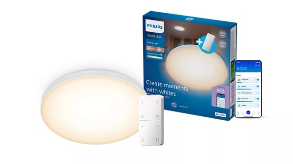 Philips Kattovalaisin kaukosäätimellä, 1 800 lm, säädettävä valkoinen valo, pyöreä