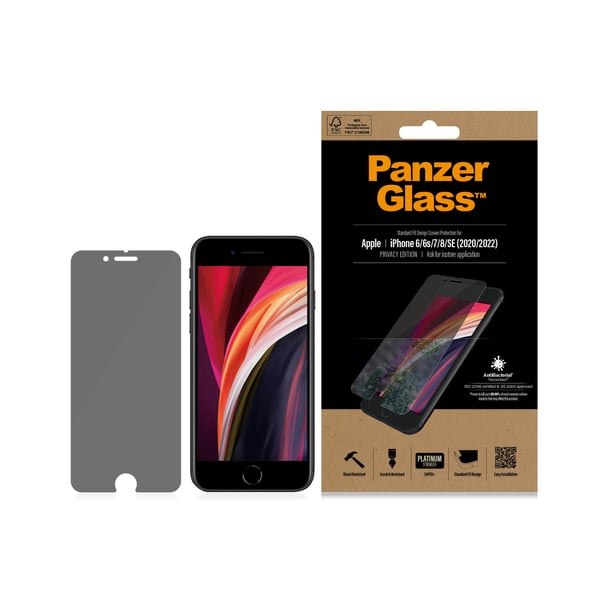 PanzerGlass ® Privacy Screen Protector iPhone SE (2020/2022) | 8 | 7 | 6 | 6s | Standard Fit Kirkas näytönsuoja Apple 1 kpl