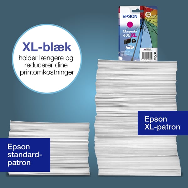 Epson Enkeltpakke, magenta 406XL Paraply DURABrite Ultra-blæk