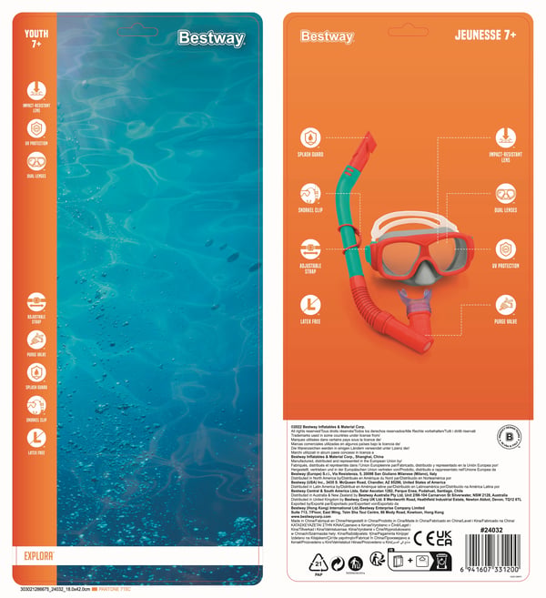 Bestway 24032 / 23 dykmasker Polykarbonat Blandade färger Barn