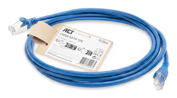 ACT FC2652 nätverkskablar Blå 0,25 m Cat6a S/FTP (S-STP) Rund