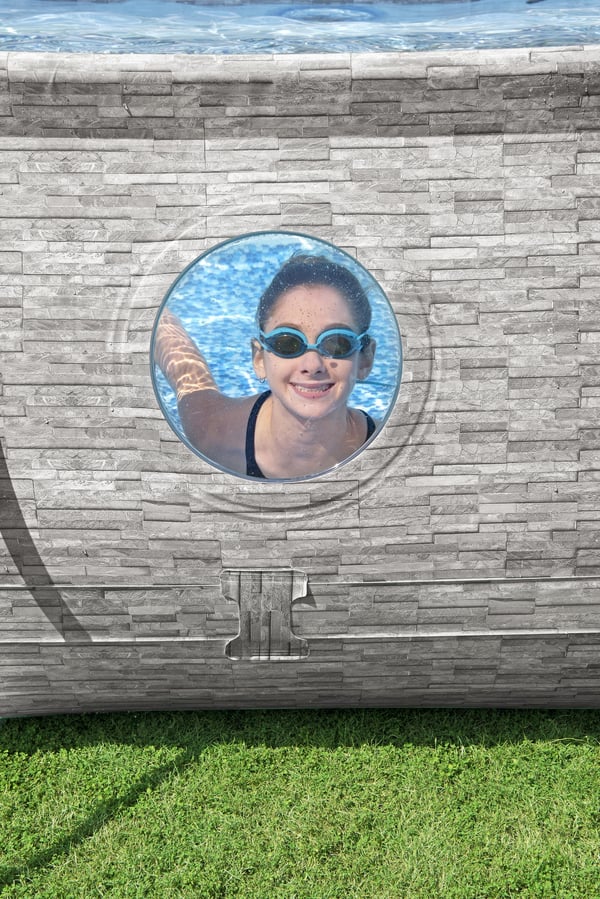 Bestway Power Steel 56946 swimmingpool til over jorden Indrammet pool Oval 10949 L Brun