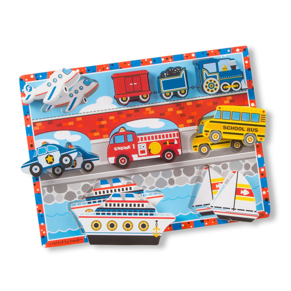 Melissa & Doug 13725 puslespil Blok puslespil 9 stk Køretøjer