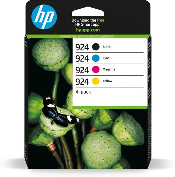 HP 924 alkuperäinen CMYK mustepatruuna, 4-pakkaus
