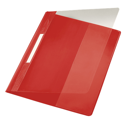 Leitz 41940025 raporttikansi PVC-muovi Punainen, Läpinäkyvä