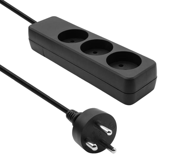 Microconnect MC-GRU0305DKB stikdåse 5 m 3 AC stikkontakt(er) Sort