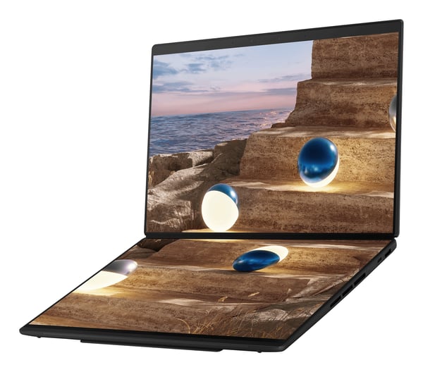 ASUS Zenbook Duo UX8407AA-SN504W Copilot+ PC Intel Core Ultra 9 386H Hybrid (2-i-1) 35,6 cm (14") Berøringsskærm 3K 32 GB LPDDR5x-SDRAM 1 TB SSD Wi-Fi 7 (802.11be) Windows 11 Home Grå