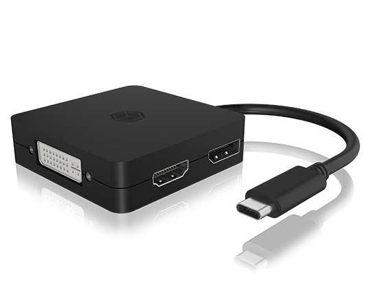 ICY BOX IB-DK1104-C USB grafisk adapter 3840 x 2160 pixel Sort