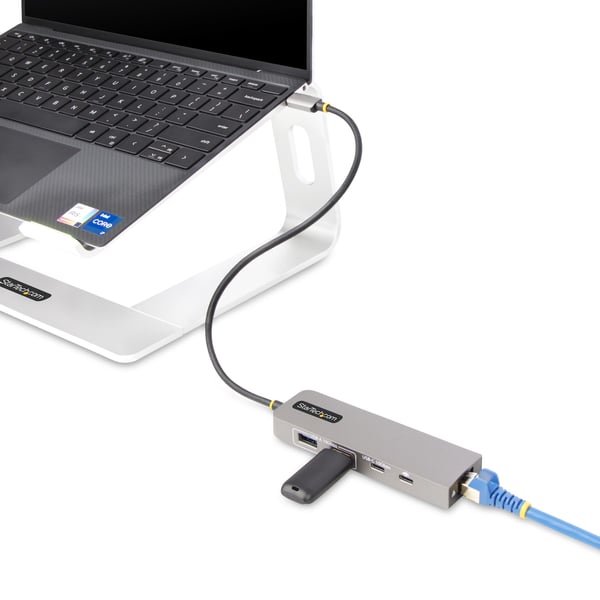 StarTech.com 3-Port USB-C Hub, 2.5GbE, 100W Power Delivery, USB 3.2 10Gbps