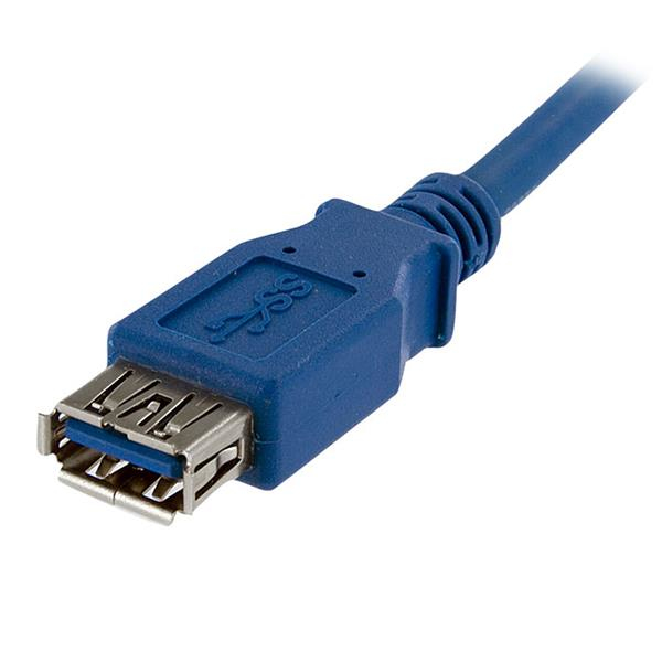StarTech.com USB3SEXT1M USB-kabel USB 3.2 Gen 1 (3.1 Gen 1) 1 m USB A 5 Gbit/sek. Blå