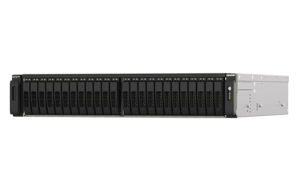 QNAP TS-h2490FU NAS Stativ (2U) EPYC 7302P 128 GB DDR4 0 TB QuTS hero Sort, Grå