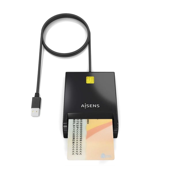 AISENS ASCR-SN06-BK läsare smarta kort inomhus USB USB 2.0 Svart