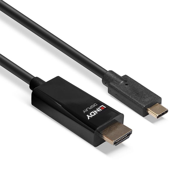 Lindy Adapterkabel - USB-C hane till HDMI hane - 5 m - skärmad - Svart - rund, aktiv C
