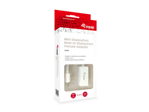 Equip 133440 videokaapeli-adapteri 0,15 m Mini DisplayPort DisplayPort Valkoinen