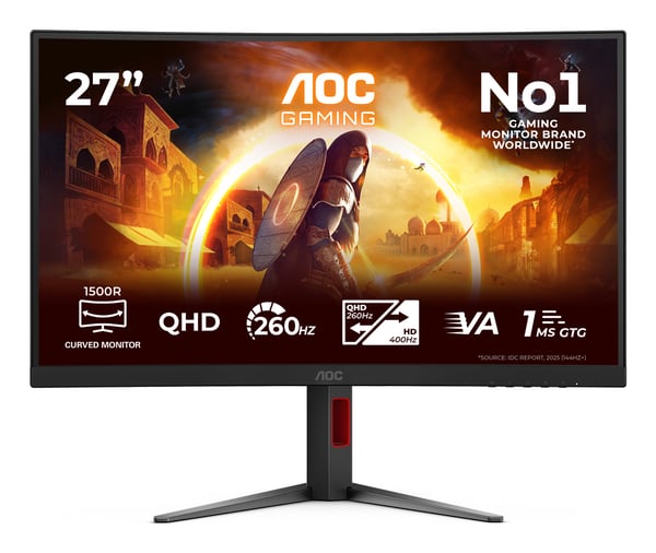 AOC G4 CQ27G4Z2P tietokoneen litteä näyttö 68,6 cm (27") 2560 x 1440 pikseliä Quad HD LCD Musta, Punainen